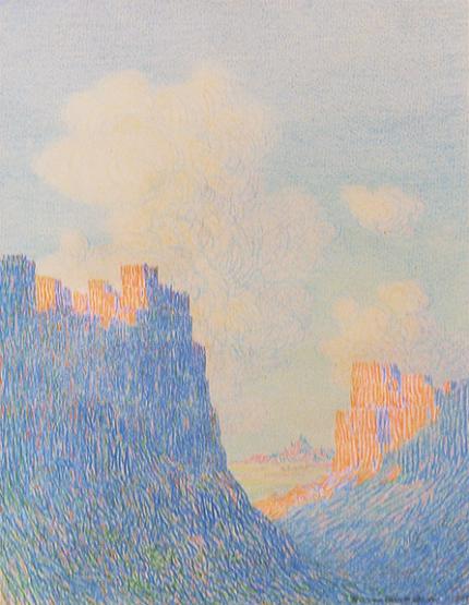 George Elbert Burr, "Untitled (Canyon and Clouds, Arizona)", pastel, c. 1920