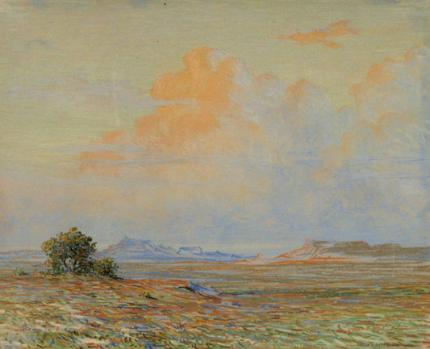 George Elbert Burr, "Untitled (Desert Landscape)", pastel, 1922