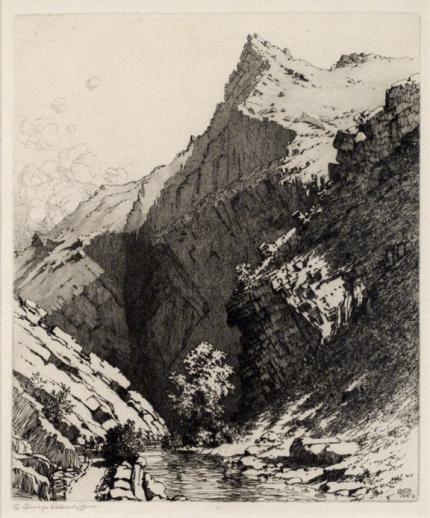 George Elbert Burr, "Bear Creek Canyon, Denver", etching, c. 1922 painting for sale
