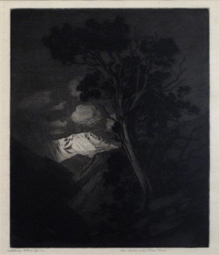 George Elbert Burr, "Old Cedar and Pikes Peak", etching, c. 1922