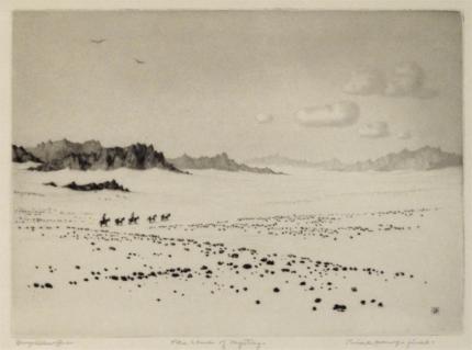 George Elbert Burr, "The Land of Mystery, trial proof (final)", etching, c. 1920 painting for sale