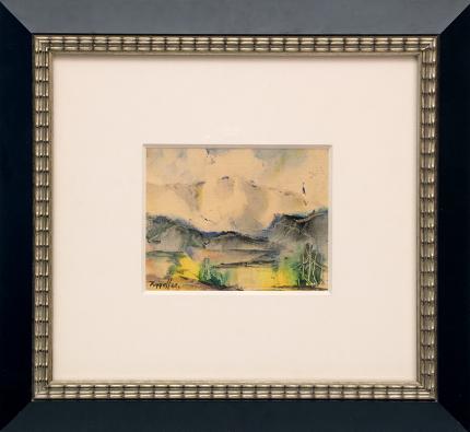 Charles Ragland Bunnell, "Pikes Peak", watercolor on paper, 1962, for sale purchase consign auction denver Colorado art gallery museum