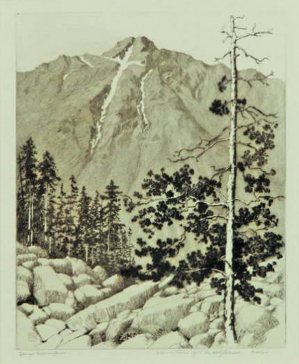 George Elbert Burr, "The Mountain of the Holy Cross, Colorado", etching, c. 1915 painting for sale