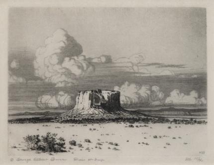 George Elbert Burr, "Mesa Encantada, New Mexico;  15/40", etching, c. 1921 painting for sale