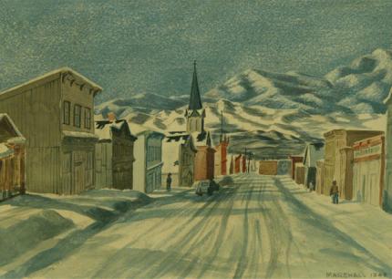 James Duard Marshall, "Snowed In, Leadville, Colorado", watercolor on paper, 1948