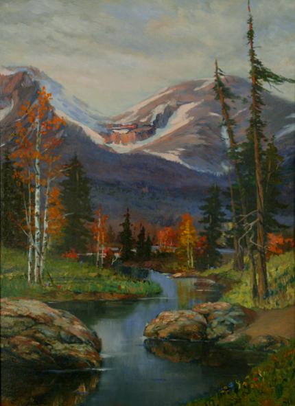 Raphael Lillywhite, "Untitled (Mountain Stream)", oil, c. 1930