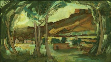 Doel Reed, "Untitled (Summer Evening, Taos)", casein, 1983