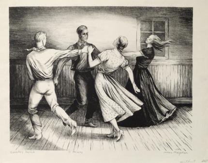 Jenne Magafan, "Country Dance (edition of 15 prints)", lithograph, 1942