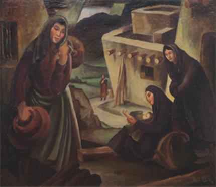 Philip Latimer Dike, "Women of the Pueblo", oil, c. 1935
