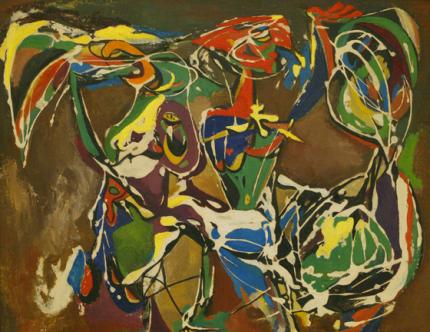 Jan Matulka, "Abstraction", oil, c. 1940