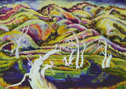 Eve Drewelowe, "Strangling Swamp", watercolor on paper, 1940  Eve van Ek 