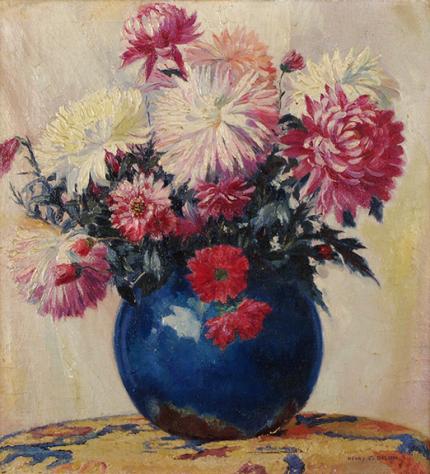 Henry Cornelius Balink, "Untitled (Still Life with Blue Vase)", oil on canvas