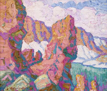 Sven Birger Sandzen, "Iceberg Lake, Rocky Mountain National Park, Colorado", oil, 1930
