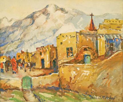 Thomas John Mitchell, "Untitled (Taos, New Mexico)", watercolor on paper, c. 1930