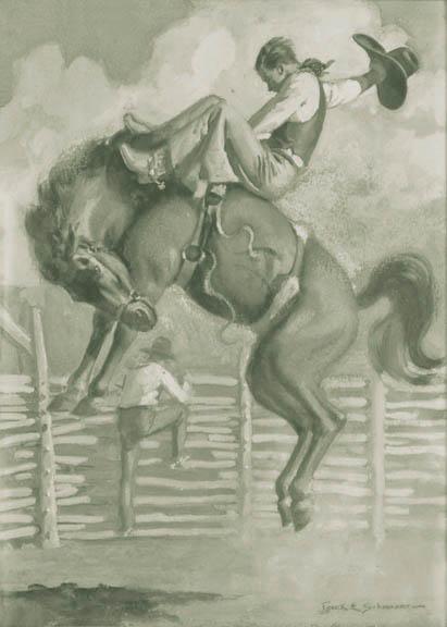 Frank Earle Schoonover, "Cowboy", gouache on paper, c. 1930
