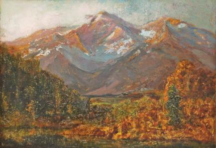 William A. Knapp, "Untitled (Colorado Mountains)", oil, c. 1900