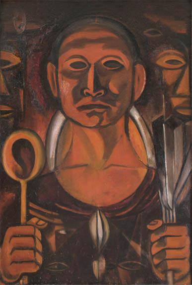 Marjorie Lee Eaton, "Taos Ceremony", oil, c. 1928-1932