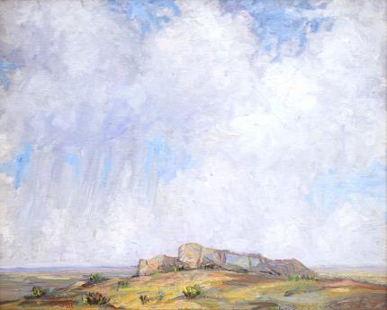 charles ragland bunnell, Colorado Landscape with Buttes, Prairie and Sky