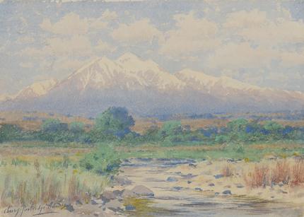 Charles Partridge Adams, "Untitled (Mt. Princeton)", watercolor, c. 1915
