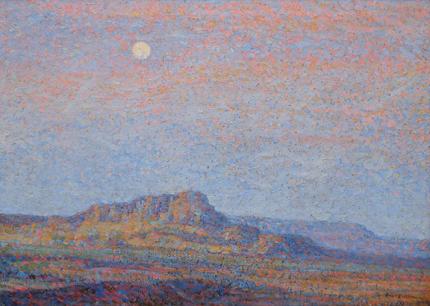 Sven Birger Sandzen, "Evening, Western Landscape", oil, c. 1910