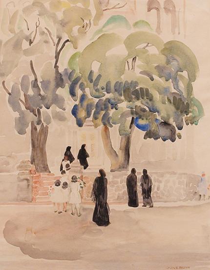 Olive Rush, "The Cathedral in May", watercolor on paper, c. 1935