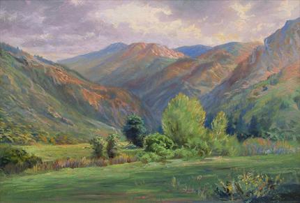 William Henry Bancroft, "Untitled (Cheyenne Canyon, Colorado Springs, CO)", oil, c. 1920