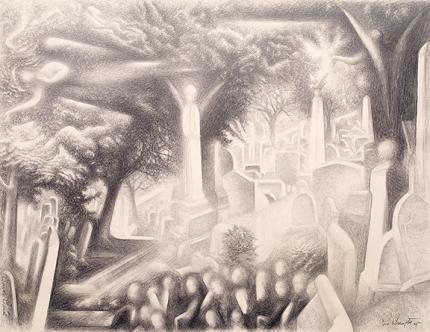 Ross Eugene Braught, "Summer Burial", graphite, 1965
