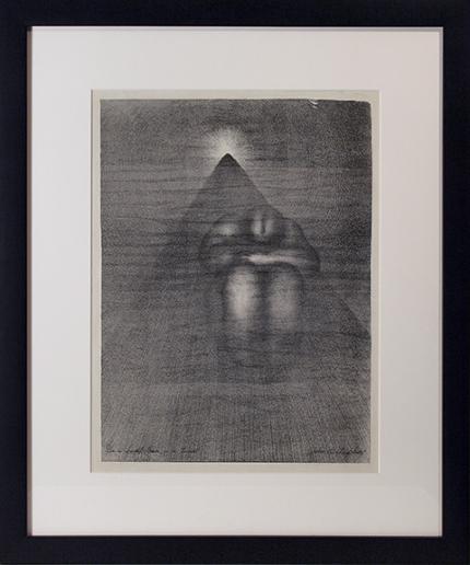 Arthur George Murphy, "On a Freight Train in a Tunnel", lithograph, c. 1940 frame
