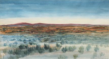 James Duard Marshall, "Prairie Landscape", watercolor, 1945