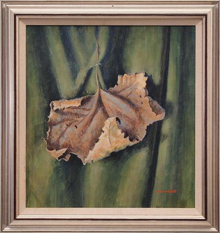 James Duard Marshall, "Curling Leaf (Portrait on verso)", tempera, c. 1940 for sale purchase consign auction denver Colorado art gallery museum