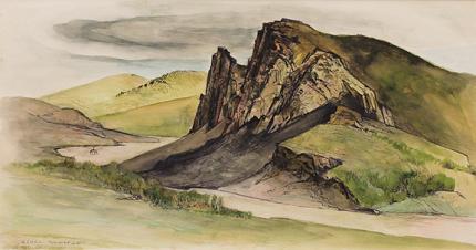 Ethel Magafan, "Dry Creek", watercolor, 1941