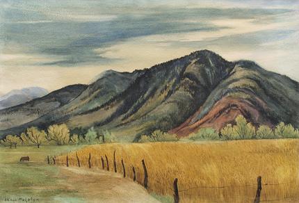 Ethel Magafan, "Wheat Field", watercolor, 1941