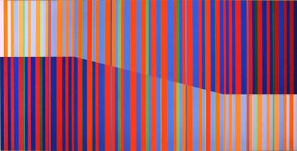 Edward Goldman, "Racing Stripes II", acrylic, May 1976