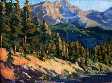 Susie Hyer, "Deer Mountain Trailhead, Early Morning (Rocky Mountain National Park)", oil, 2008
