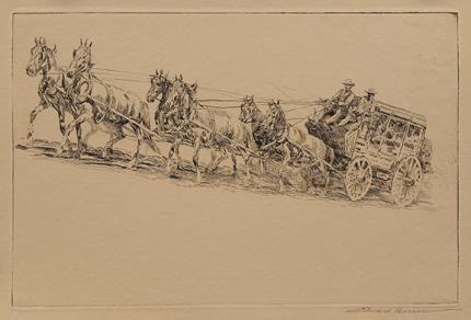 Edward Borein, "The Mud Wagon, No. 1", etching, circa 1925