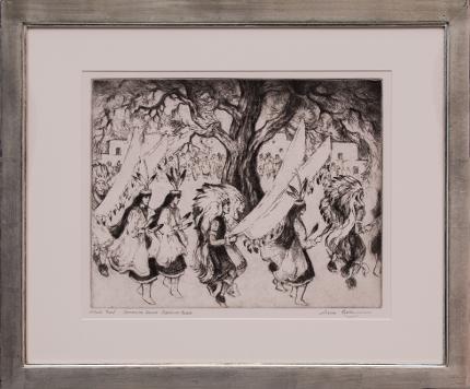 Gene Kloss, "Comanche Dance, Ildefonso Pueblo (Artists Proof)", etching, d. 1983