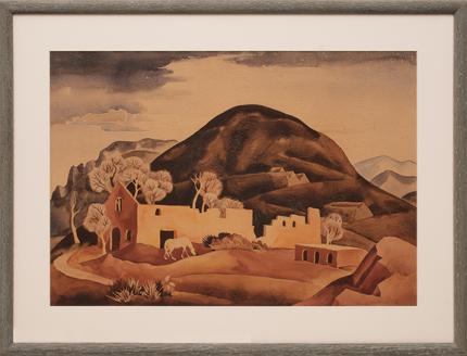 Vance Hall Kirkland, "Ruins of Golden Colorado", watercolor, 1935