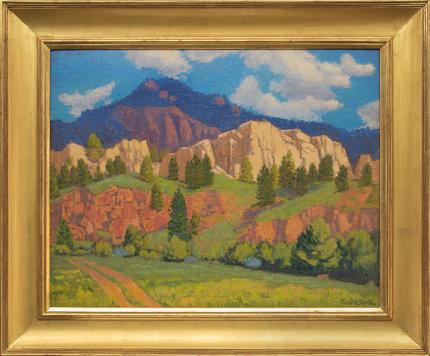 Paul Kauvar Smith, "Near Pine (Colorado)", oil, c. 1940 denver artists guild mid century fine art oil painting