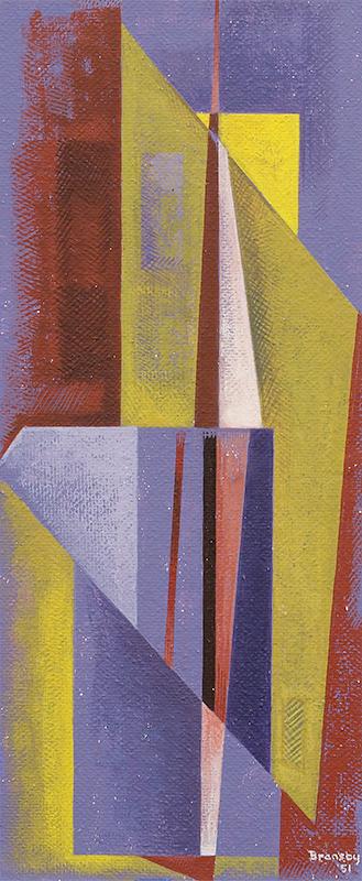 Eric James Bransby, "Non-objective #1", gouache, 1951 abstract painting for sale art gallery purchase buy josef alber