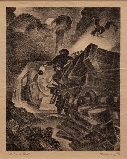Eric James Bransby, "Gold Train (Artists Proof; edition of 2 prints)", lithograph, 1941 for sale purchase art gallery