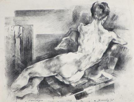 Eric James Bransby, "Odalisque", lithograph, 1967