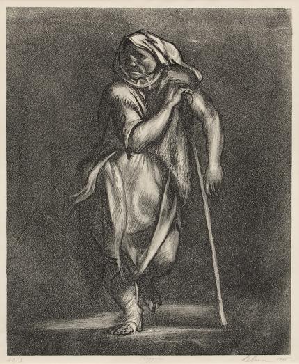 Rico Lebrun, "Standing Beggar", lithograph, 1945