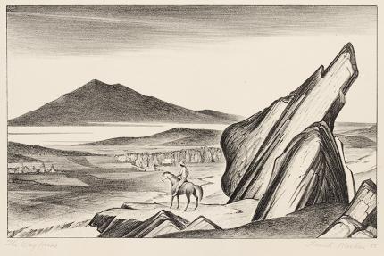 Frank Mechau, "The Way Home", lithograph, 1945