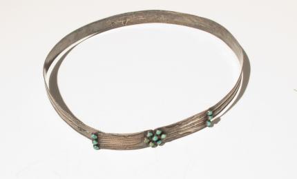 old pawn silver and turquoise hat band 19th century Native American Indian antique vintage art for sale purchase auction consign denver colorado art gallery museum