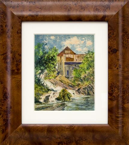 Charles Partridge Adams, "Mill Near Plainfield, New Hampshire", watercolor, circa 1900 painting fine art for sale purchase buy sell auction consign denver colorado art gallery museum    