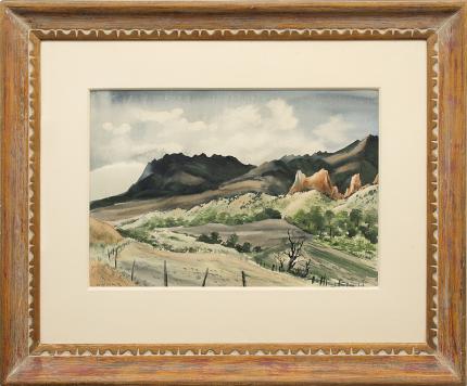 Adolf Arthur Dehn, "The Garden of the Gods (Colorado)", watercolor, 1939 for sale purchase consign auction denver Colorado art gallery museum