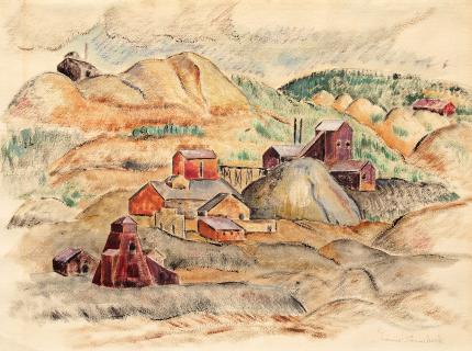 Louise Emerson Ronnebeck, "Untitled (Colorado Mine)", mixed media, circa 1935