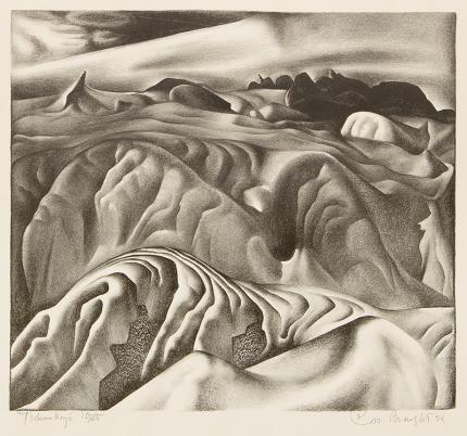 Ross Eugene Braught, "Tchaikovsky's Sixth (Mako Sica, The Badlands, South Dakota)", lithograph, 1934