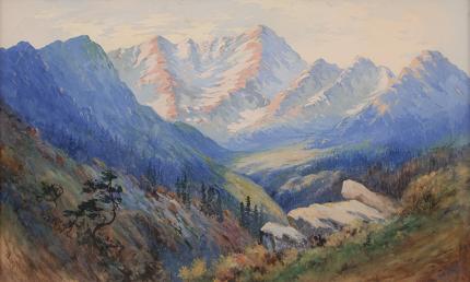 Maude Leach, "Arapahoe Peaks (Colorado)", watercolor, circa 1910