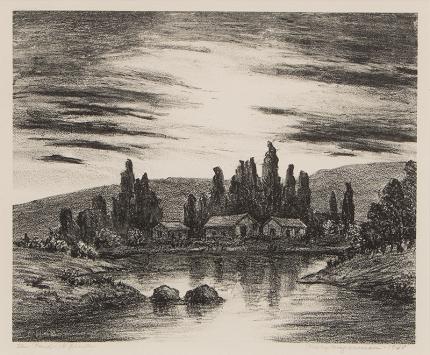 Percy Hagerman, "The Pond; edition of 18", lithograph, 1948